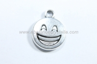 10 COLGANTES EMOTICONO PLATA ANTIGUA 15x12mm. (mod 5)
