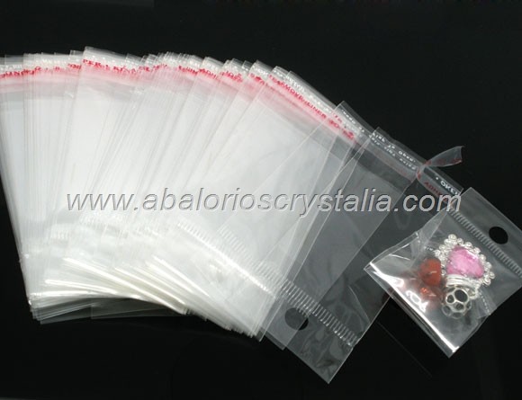 50 BOLSAS DE PLASTICO CIERRE AUTO ADHESIVO 6x4cm