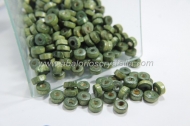 100 RONDELES DE MADERA  8x3.5mm VERDE OSCURO