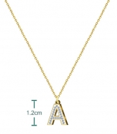 Gargantilla de Acero Dorado con inicial strass a escoger