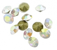 50 CHATONES DE CRISTAL COLOR CRISTAL AB (5.4 mm)