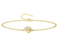 Pulsera de cadena con Concha, Acero Dorado