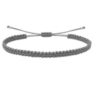 Pulsera ajustable macram� gris con acero