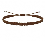 Pulsera ajustable macram� marr�n caf� con acero