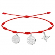 Pulsera 7 nudos con Nudo de Bruja, Tetragramat�n y 7 Arc�ngeles Plateado Acero Inoxidable