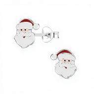 Pendientes Pap Noel en Plata 925  7x9 mm