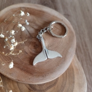 Llavero Cola de Ballena plata antigua