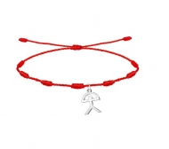 Pulsera 7 nudos Roja con colgante Indalo de Acero Plateado