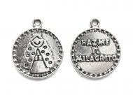 10 COLGANTES MEDALLA Hazme el milagrito 18x15mm