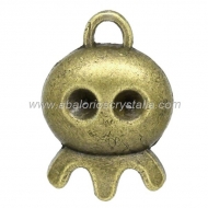 10 COLGANTES FANTASMITA BRONCE 14x10mm