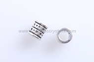20 ABALORIOS TUBO PUNTOS PLATA ANTIGUA 6x5.5mm