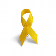 Lazo solidario amarillo dorado con imperdible metlico