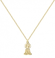 Colgante con cadena Silueta Virgen de la Esperanza Macarena, Acero Dorado