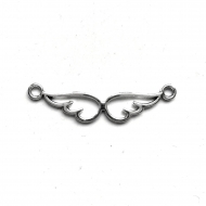 20 CONECTORES ALAS ANGEL PLATA ANTIGUA 31X8mm