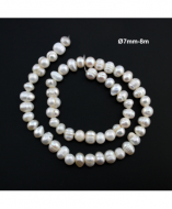 Tira de 50 perlas naturales cultivadas 7mm-8mm