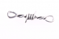 5 CONECTORES ALAMBRE DE ESPINO PLATA ANTIGUA 33x12mm
