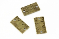5 chapitas conectoras cinta mtrica bronce 20x11mm