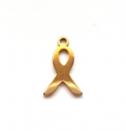 1 Colgante lazo solidario acero inoxidable dorado 17x11mm