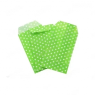 Bolsas de papel para regalo verde lunares 15x8cm (100 uds.)