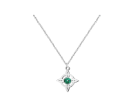 Colgante Nudo de Bruja Acero Plateado con Malaquita