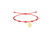 Pulsera de los 7 nudos con colgante acero dorado medalla Virgen del Roco