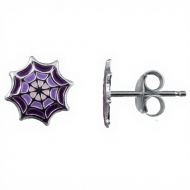 Pendientes mini telaraa en Plata 925  8x8 mm