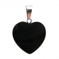 1 COLGANTE CORAZN ONIX NEGRO 20mm