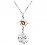 Collar acero inoxidable Tetragramaton con Nudo de Bruja y piedra Ojo de Tigre