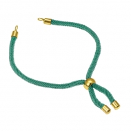 Pulsera semiacabada cordn verde turquesa claro con acero dorado 3mm