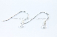 Par de pendientes gancho plano con muelle 14.5mm plata 925