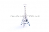 5 COLGANTES TORRE EIFFEL PLATA ANTIGUA 24x6.5mm