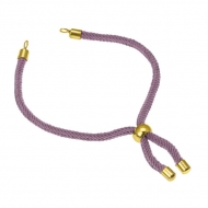 Pulsera semiacabada cordn violeta vintage y acero 3mm