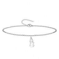 Pulsera cadena e imagen silueta 2, Virgen del Pilar, Acero plateado