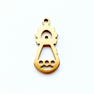 1 Colgante Silueta Virgen Covadonga acero inoxidable dorado 17x8mm