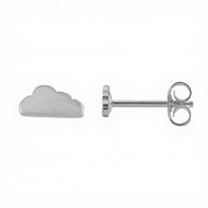 Pendientes nube en Plata 925  8x4 mm