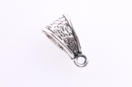 10 COLGADORES CON ANILLA PLATA ANTIGUA 14.5x8mm