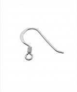 Par de pendientes gancho plano con muelle 14.5mm plata 925