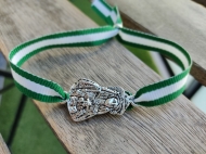 Pulsera virgen del Roco cinta Andaluca conector pastora grande