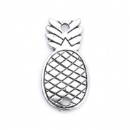 5 COLGANTES PI�A PLATA ANTIGUA 21x12mm