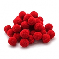 10 POMPONES-MADROOS ROJO 2cm