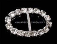 1 HEVILLA OVALADA CON STRASS CRISTAL 22x14x3mm