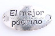 CONECTOR El mejor padrino PLATA ANTIGUA 38x40mm
