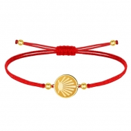 Pulsera polister encerado Concha, Acero Dorado