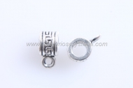 20 COLGADORES GRECA CON ANILLA PLATA ANTIGUA 11x5mm (paso 4mm)