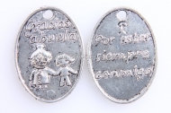 5 COLGANTES Gracias abuela... PLATA ANTIGUA 23x16mm