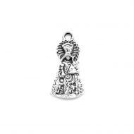 5 Colgantes Virgen de los desamparados Plata antigua 27x14mm