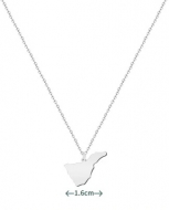 Colgante con cadena Isla de Tenerife, Acero Plateado