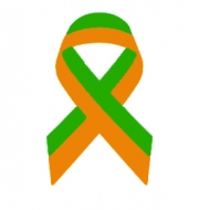 Lazo solidario doble Verde- Naranja con imperdible metlico