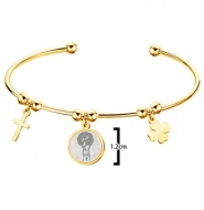 Brazalete Virgen de Pilar Acero dorado