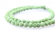 TIRA DE BOLAS DE LAVA VERDE MANZANA 10mm